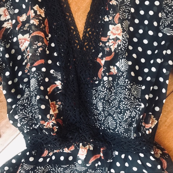 NWOT “PATCH ME IF YOU CAN” Mixed print Maxi dress - Picture 5 of 8